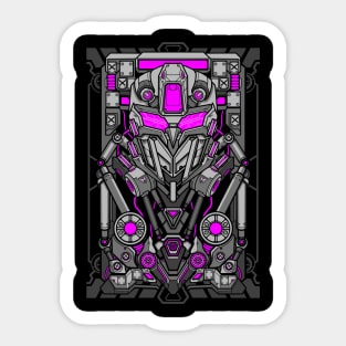 Mecha robot head shield card design Sticker